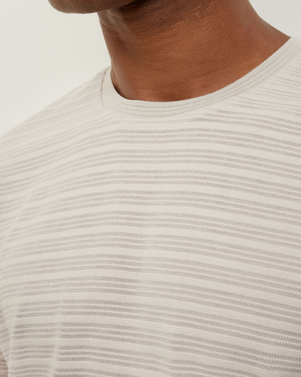 Stripe Jacquard Tee, Neutral, hi-res